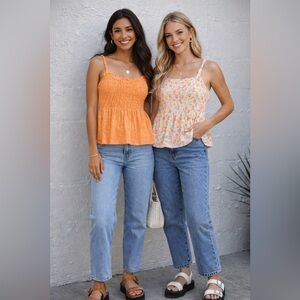 Sunset Smocked Tank Duo – 2-Piece Set